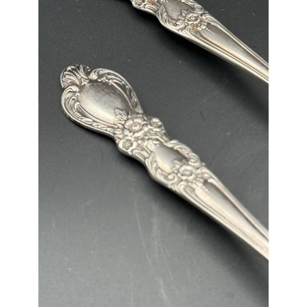 VTG 1953 Rogers Bros IS HERITAGE Silverplate Salad Serving Set Spoon Fork & Dish